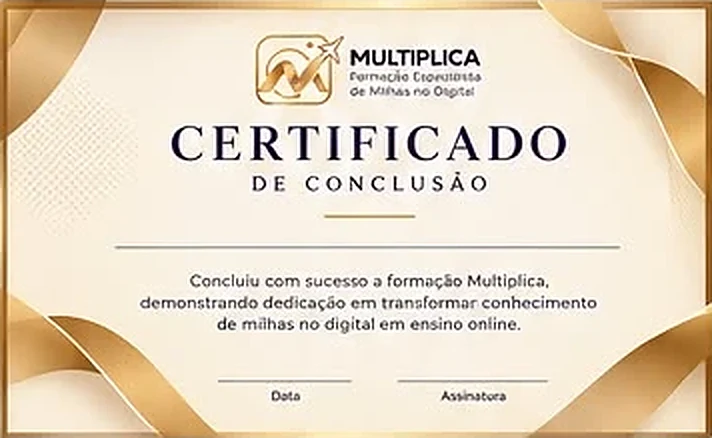 Certificado de conclusão da Formação MULTIPLICA