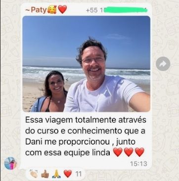 Print de aluna ou aluno: Paty, viagem feita com o curso